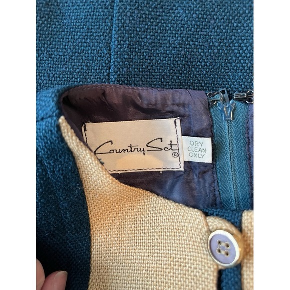 Vintage Country Set Mid Century Dress Knee Length Small (4-6) 70s/80s Preppy - Picture 2 of 10